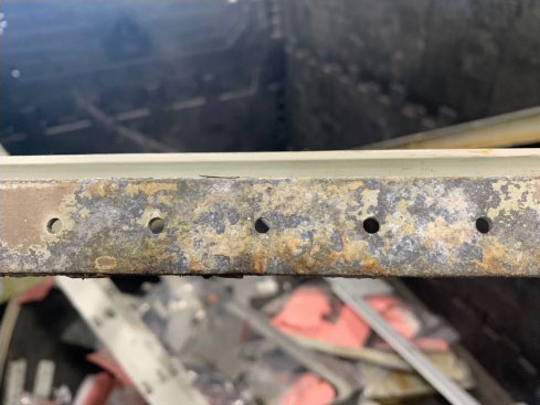 Corrosion on a beam